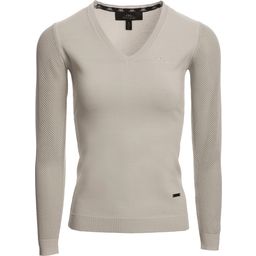 Ladies Sweater with Perforated Sleeves - "Pearl Grey"