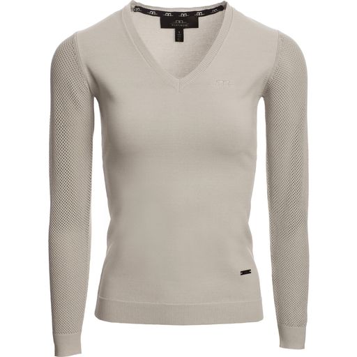 Ladies Sweater with Perforated Sleeves - 