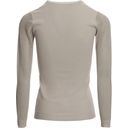 Long Perforated Sleeve Sweater, Pearl Grey