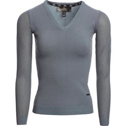 Дамски пуловер с перфорирани ръкави "aviation blue"