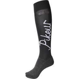 PIKEUR Knee Leght Socks With Strass, Anthra