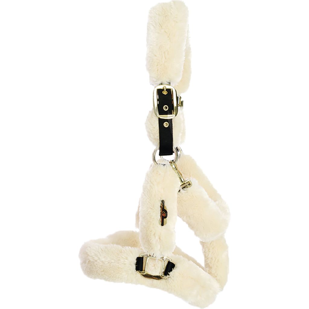 Kentucky Horsewear Sheepskin Shipping Halter - Natural, Thoroughbred