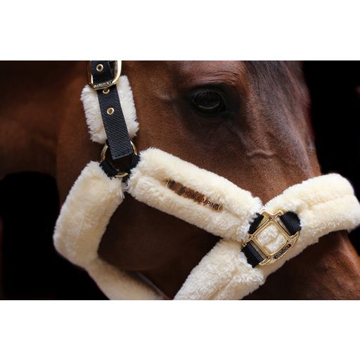 Kentucky Horsewear Sheepskin Shipping Halter - Natural