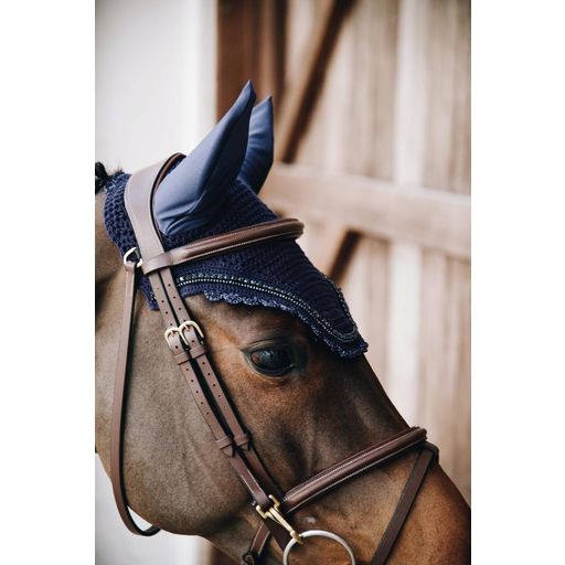 Kentucky Horsewear Oornetje Wellington Stone and Pearl - donker marineblauw