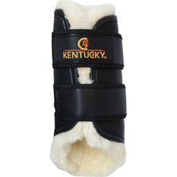 Kentucky Horsewear Brushing Boots Leather - Voorbeen - zwart