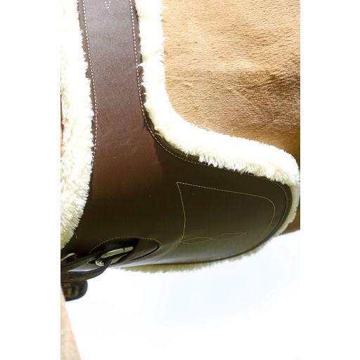 Kentucky Horsewear Podsedelni pas z umetnim krznom, rjav