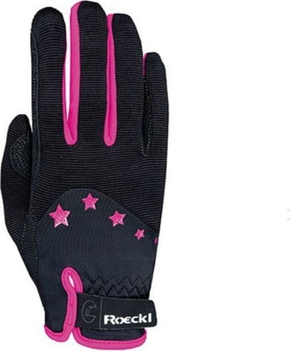 Toronto Black & Pink Riding Gloves for Teens