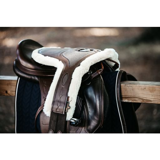 Kentucky Horsewear Podsedelni pas z umetnim krznom, rjav