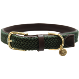 Kentucky Dogwear Flätad Nylon hundhalsband olivgrön - M/L (58 cm)
