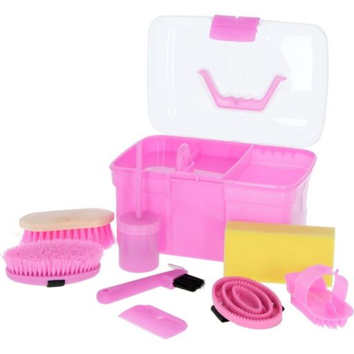 Kerbl Кутия с почистващи аксесоари за деца - розова
