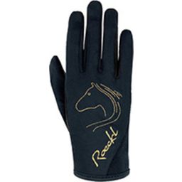 "Tryon" Children's Riding Gloves, Black/Gold