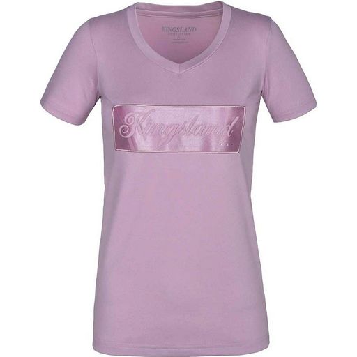 KLluna Ladies Short Sleeve V-Neck Shirt, Lilac