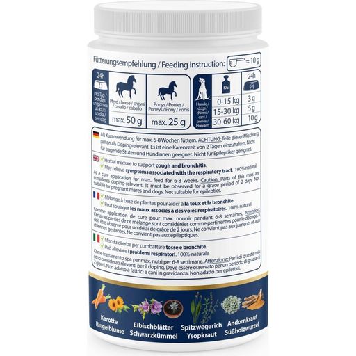 BRONCHIO VITAL - Premium örtpulver för hundar & hästar - 500 g
