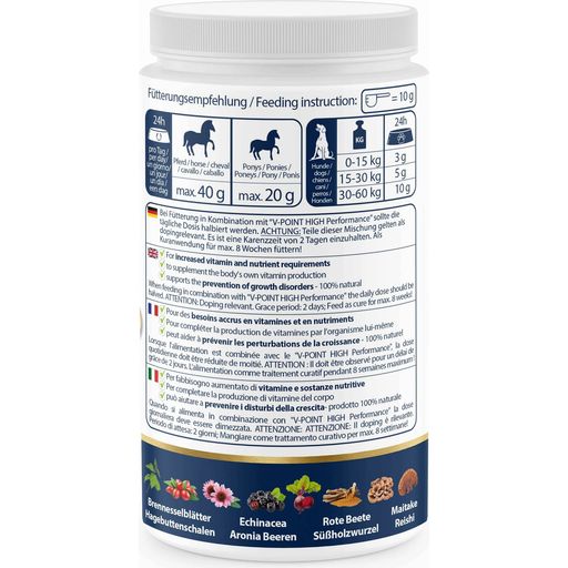 VITAMIN Booster - Vitalpilz- und Premium Kräuterpulver für Hunde und Pferde - 500 g