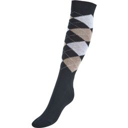 COMFORT-KARO III Socks, Black/Taupe/White