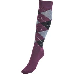 BUSSE Чорапи COMFORT-KARO III, black/plum/grey