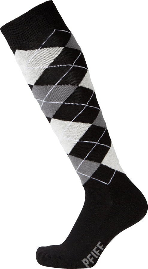 PFIFF Checkered Black and White Riding Sock