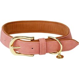 Dog Collar made of Imitation Leather, Peach/Brown