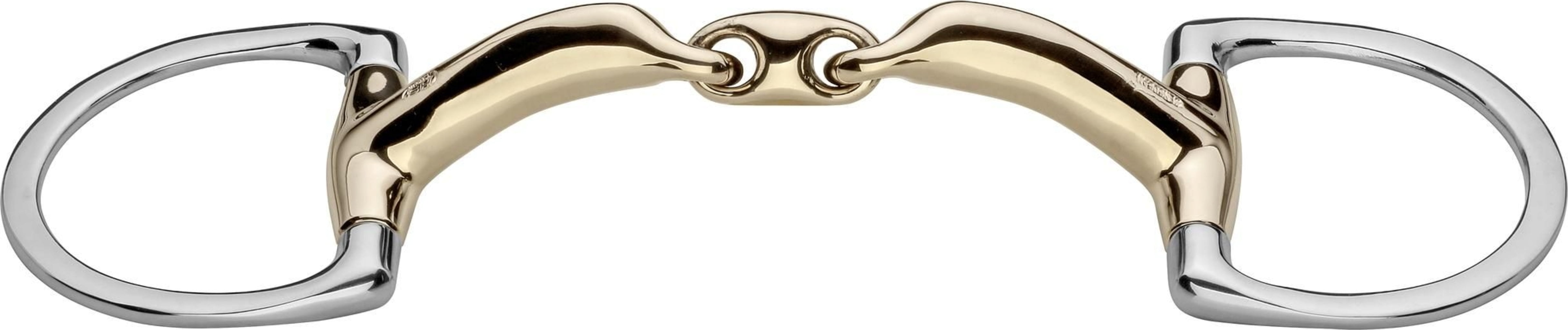 novocontact Olive Head Snaffle with D-shaped ring, 16 mm, Double Broken, SENSOGAN