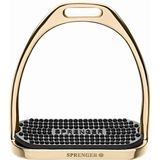 FILLIS Stirrups Gold - Stainless Steel, Size 120 mm with Black Rubber Pad