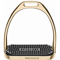 FILLIS Stirrups Gold - Stainless Steel, Size 120 mm with Black Rubber Pad - 1 paio