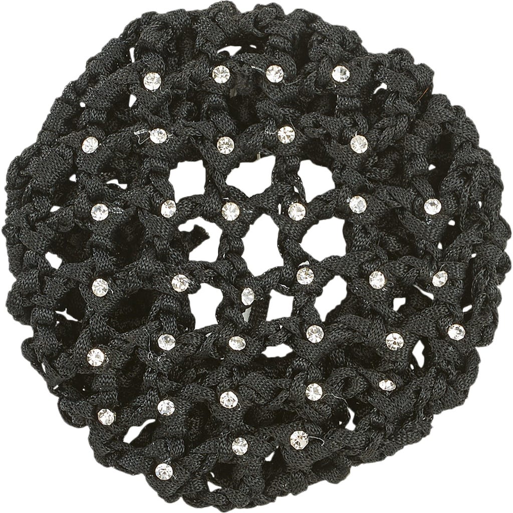 BUSSE Haarnetz Mit Knoten – Schwarze Schleife Mit Karo-Applikationen, Inkl. Haarspange