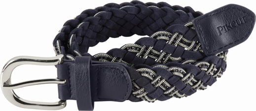BELT Braided with Stone Effect, Navy/Silver