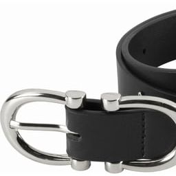 PIKEUR BELT Synthetic Leather, Black/Silver