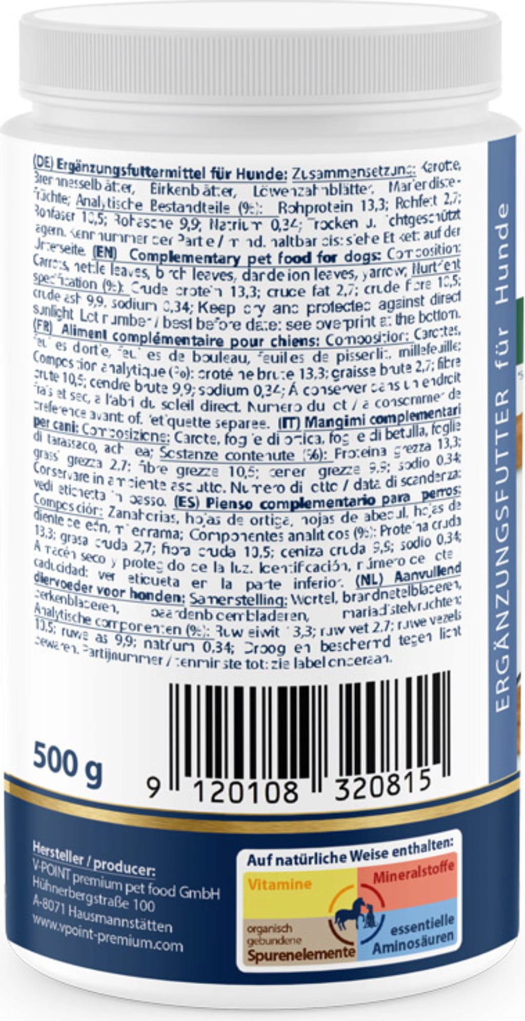 BARF-Zusatz - Premium Kräuterpulver für Hunde - 500 g