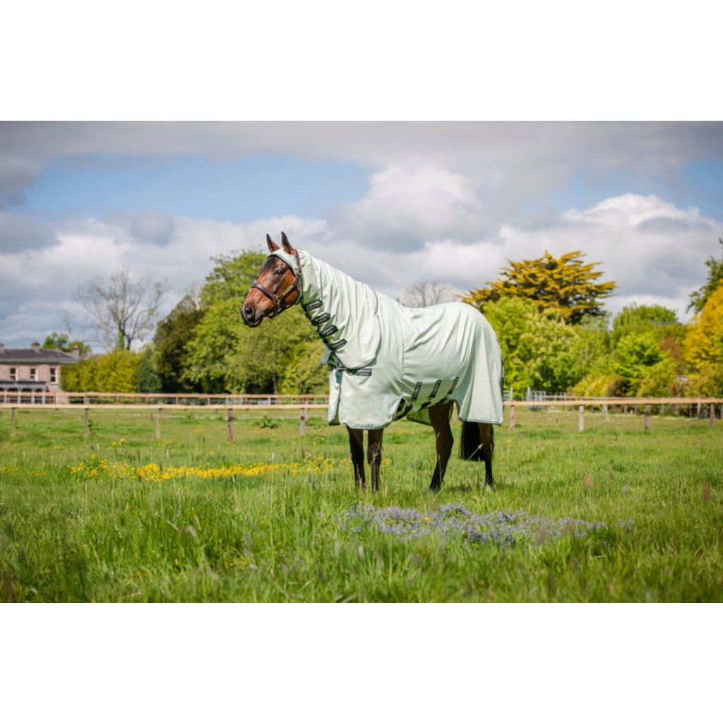 fly sheet rambo sweet itch hoody horseware ireland rambo hoody vamoose Horseware Ireland Rambo Fly Rug Hoodie, Green/Sage, 155 cm