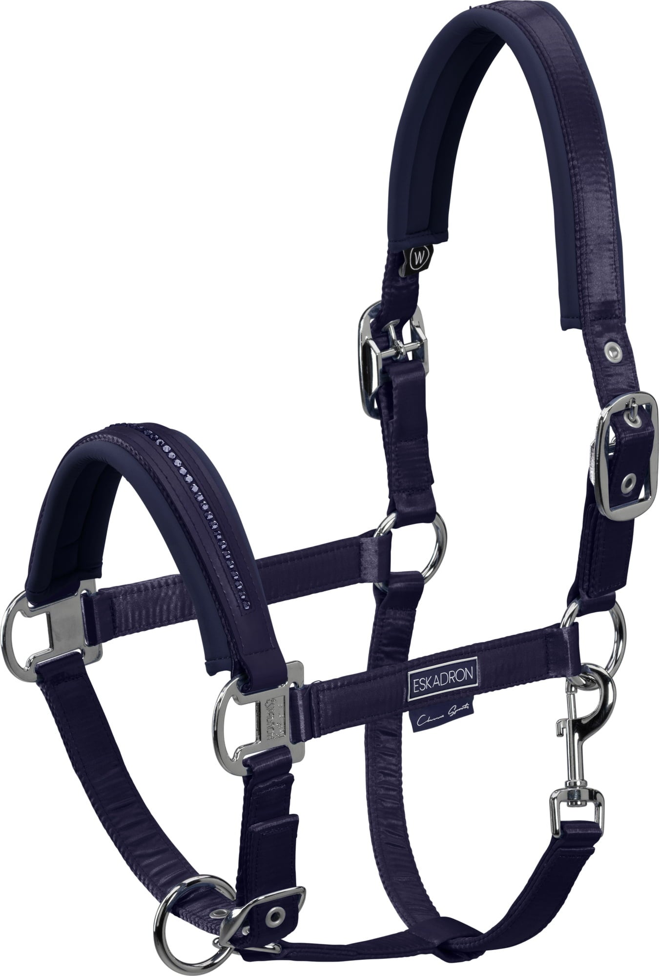 ESKADRON DOUBLEPIN SATIN CRYSTAL Halter, Navy
