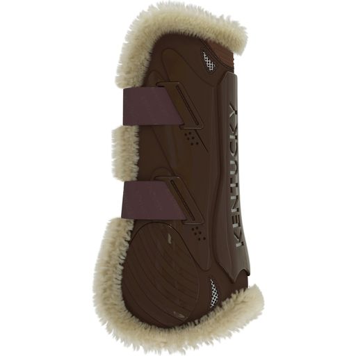 Vegan Sheepskin Elastic Tendon Boots, Brown