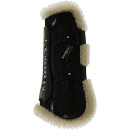 Vegan Sheepskin Tendon Boots bamboo Elastic Black