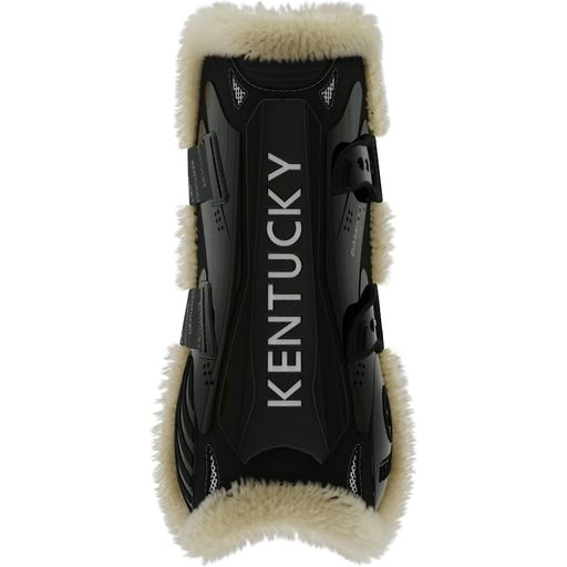 Vegan Sheepskin Elastic Tendon Boots, Black