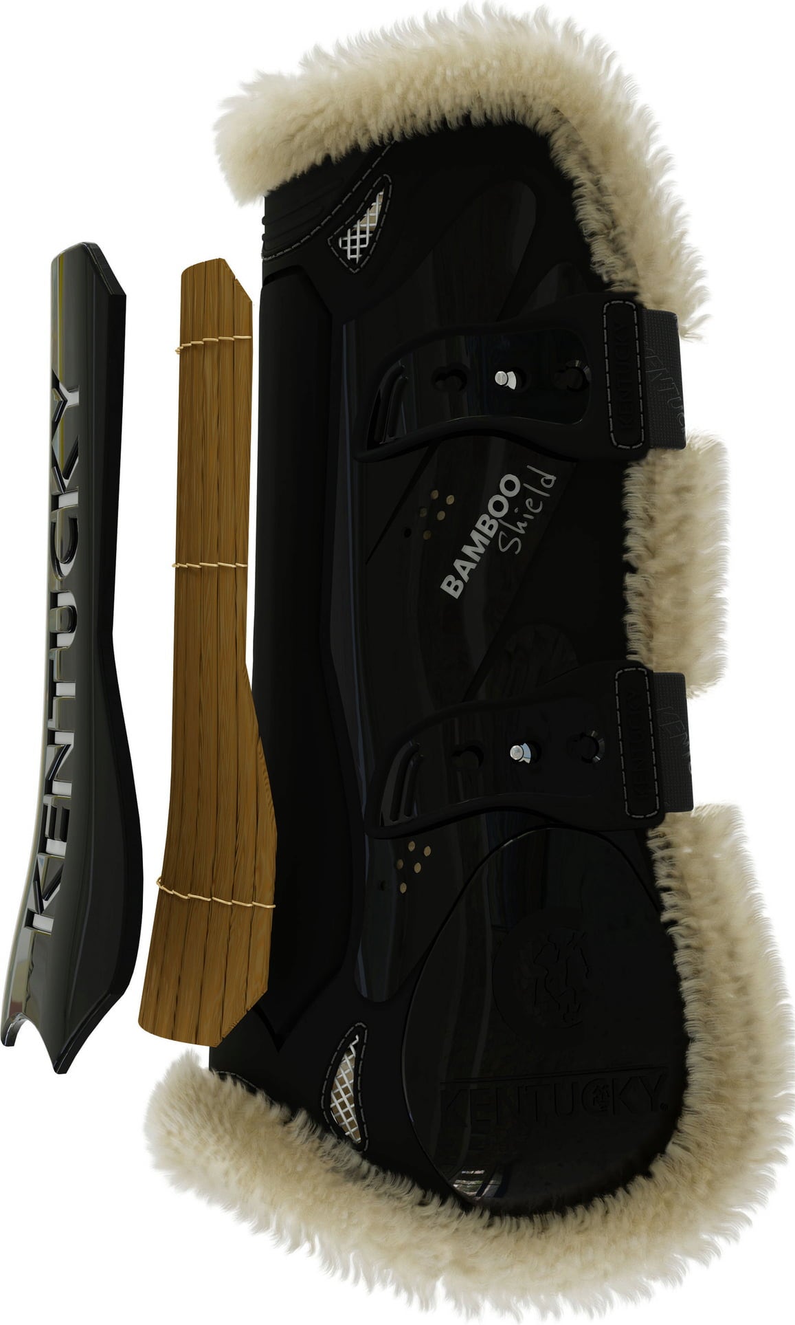 Springgamaschen mit künstlichem Fell bamboo Elastic, black