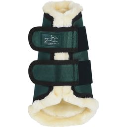 Soft Cosy Tendon Boots with Faux Fur, Bottle Green