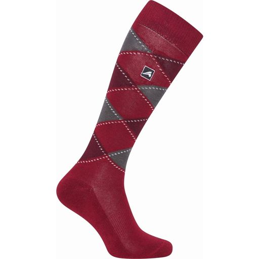 ESPolygiene Chequered Socks, Pom.-Magnet Grey-Red