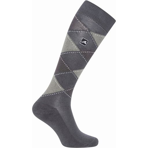 ESPolygiene Chequered Socks, Dark Castor - Magnet Grey - Castor
