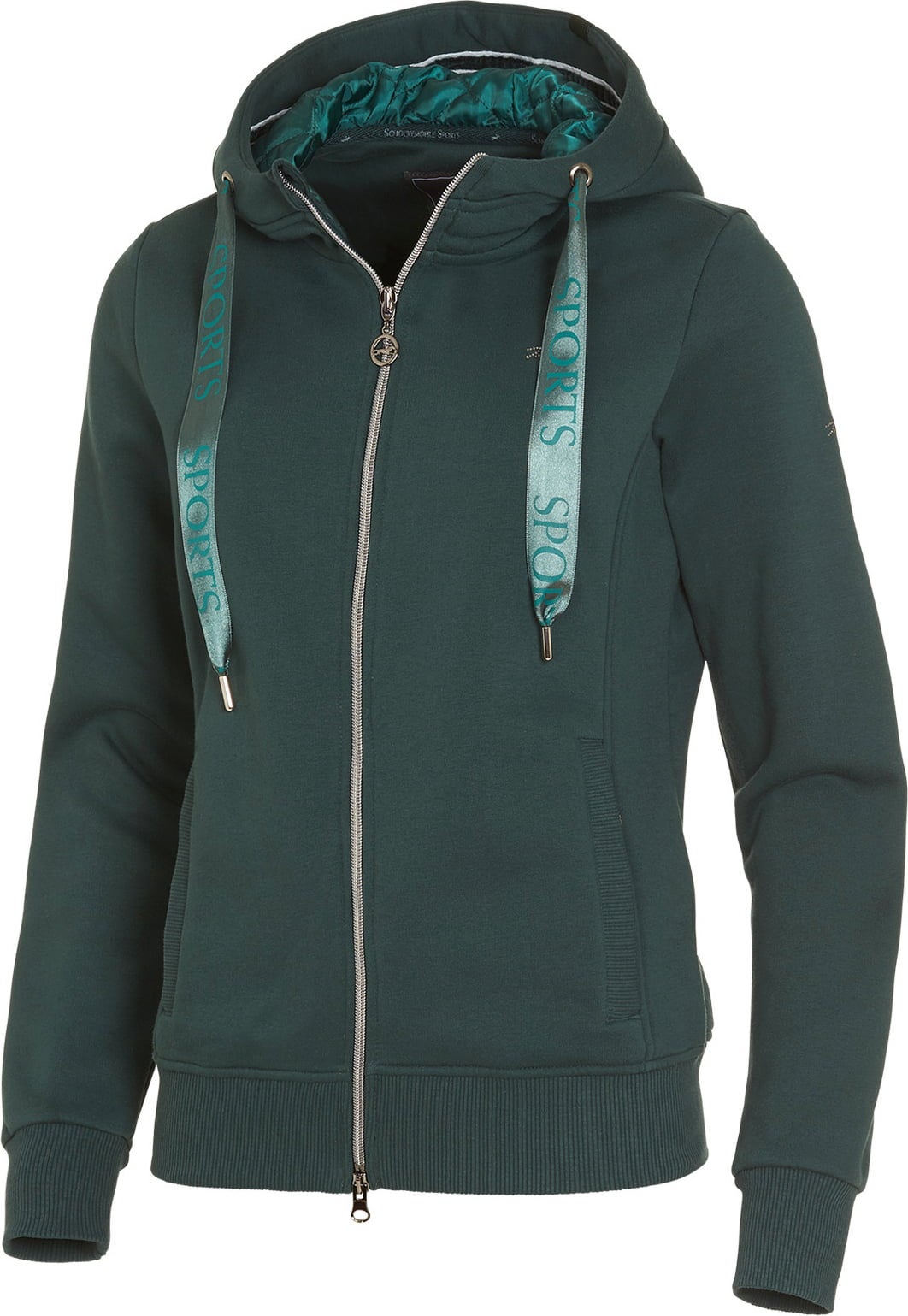 Calice Style Sweatshirt Jacket, Bottle Green
