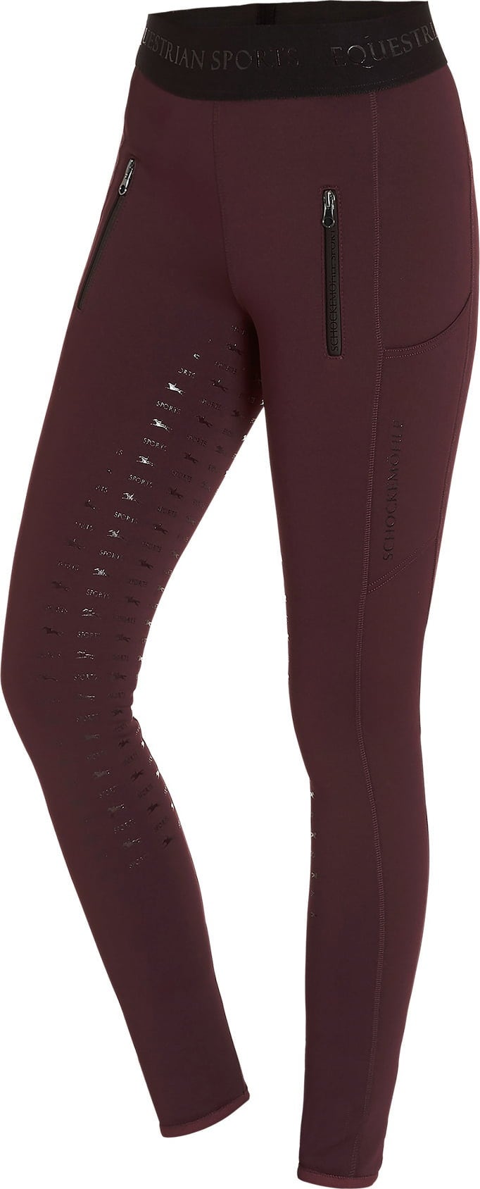 Sporty Style Winter Riding Breeches - Wine