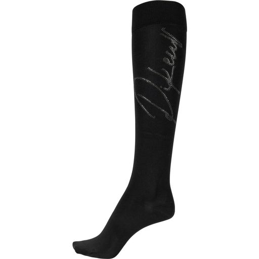 Knee-High Socks with PIKEUR Rhinestones, Black