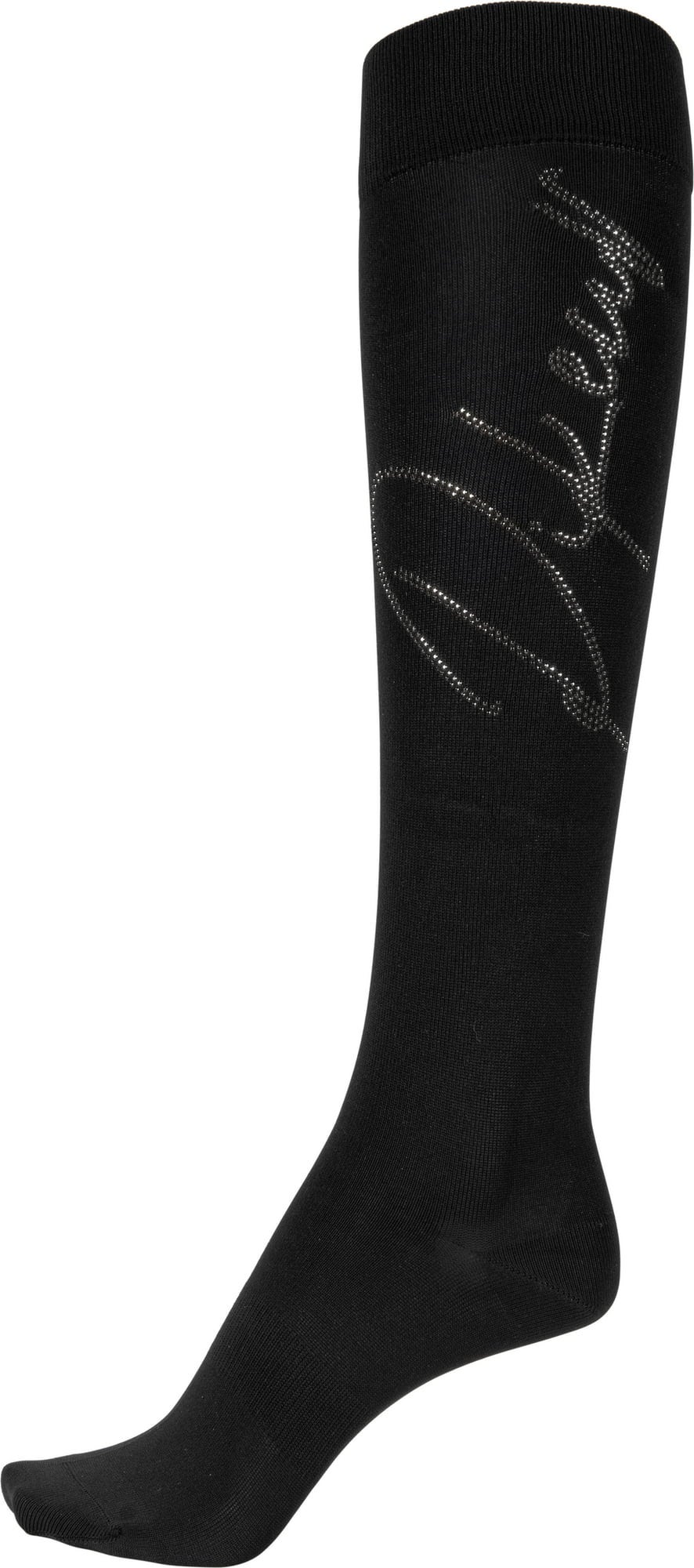 Knee-High Socks with PIKEUR Rhinestones, Black