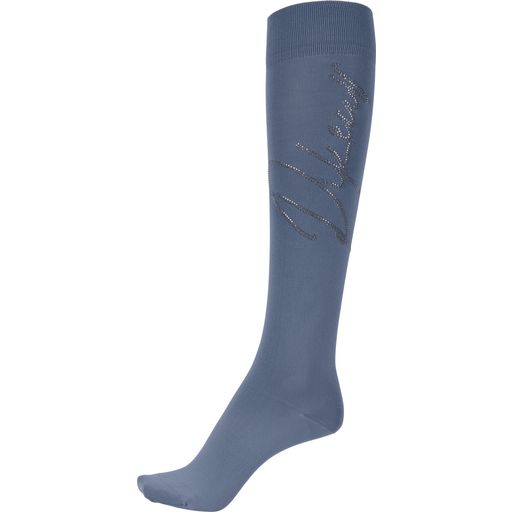 Knee-High Socks with PIKEUR Rhinestones, Dove Blue