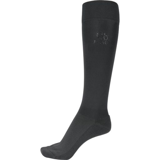 PIKEUR Knee Socks with Rhinestones, Black Olive
