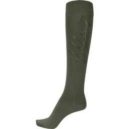 Knee-High Socks with PIKEUR Rhinestones, Ivy Green