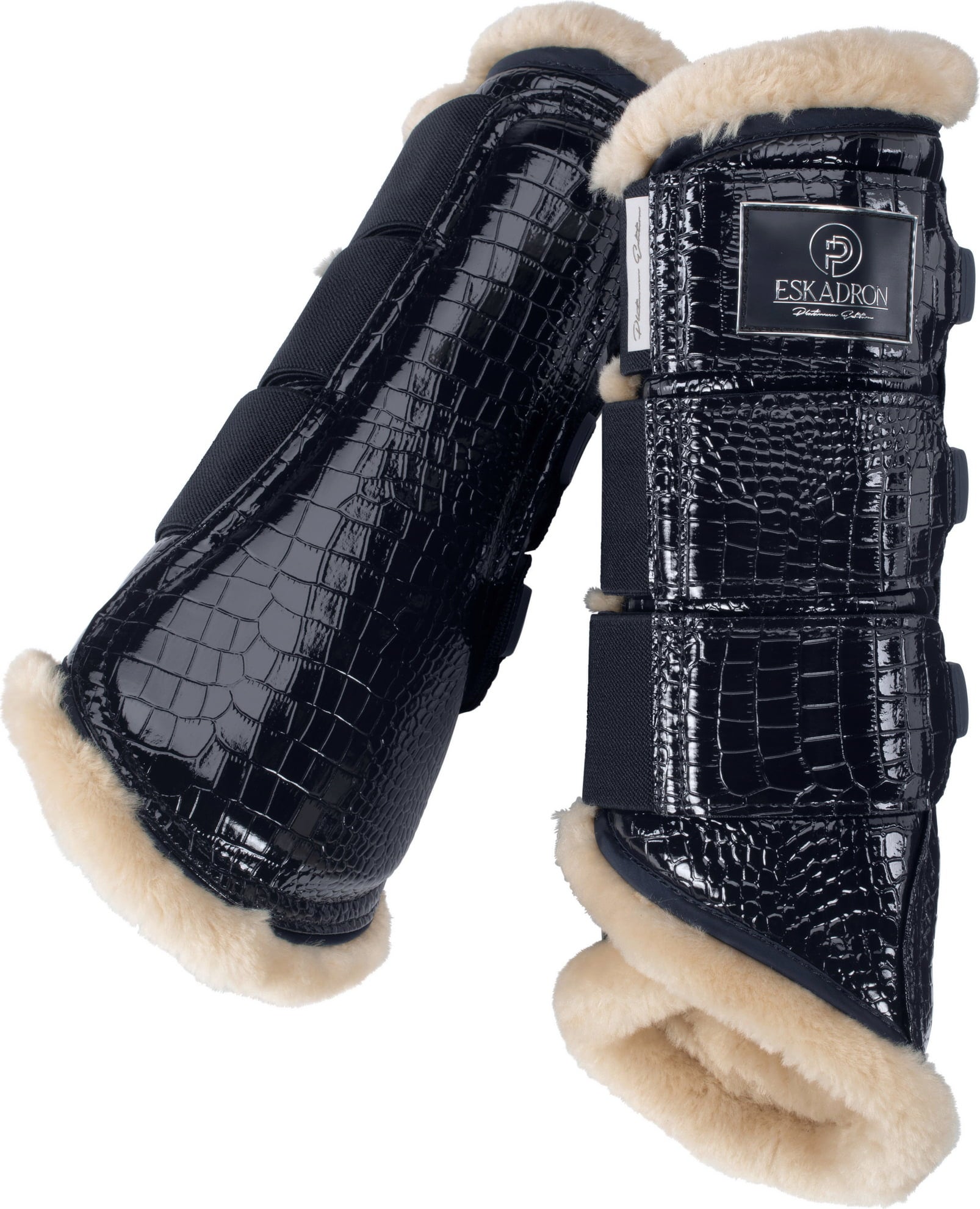 ESKADRON CROCO FAUX FUR Boots, Navy