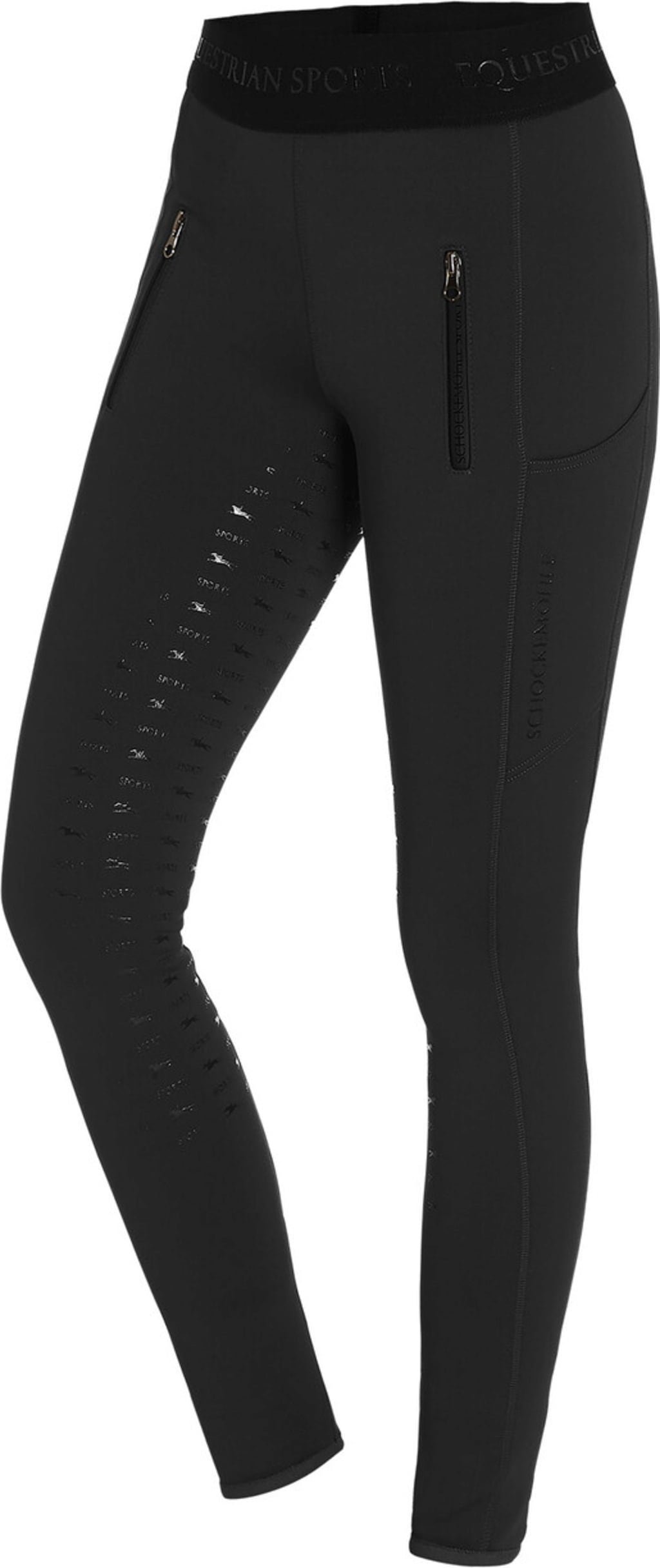 Sporty Style Winter Riding Breeches, Black