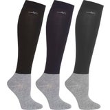 Chaussettes d'Équitation "Show Socks" - 3 paires - marron/bleu marine/noir