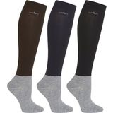 Calcetines Largos de Equitación "Show Socks", Set de 3 - Brown/Navy/Black
