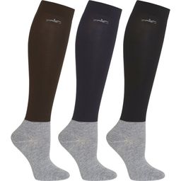 Jahalne nogavice 'Show Socks', komplet 3 parov, brown/navy/black